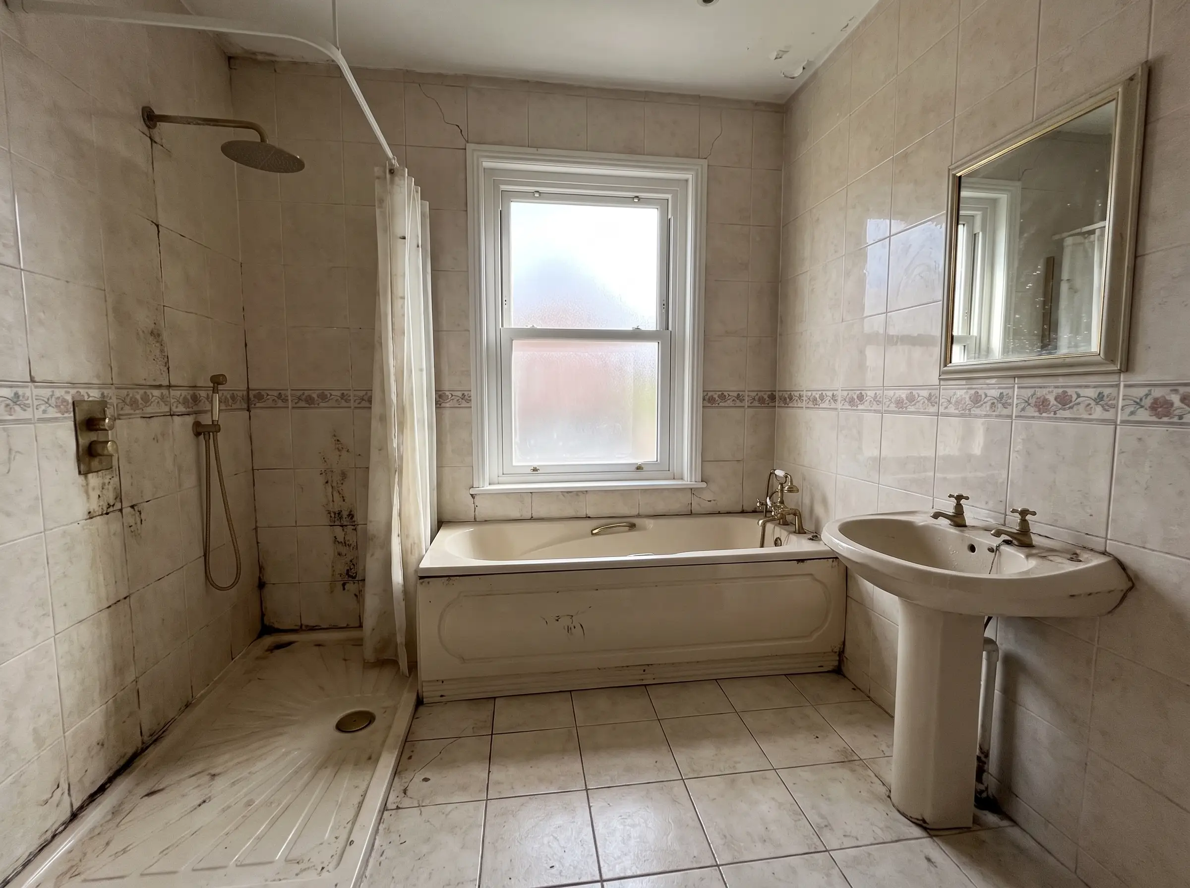 A dated bathroom before renovation