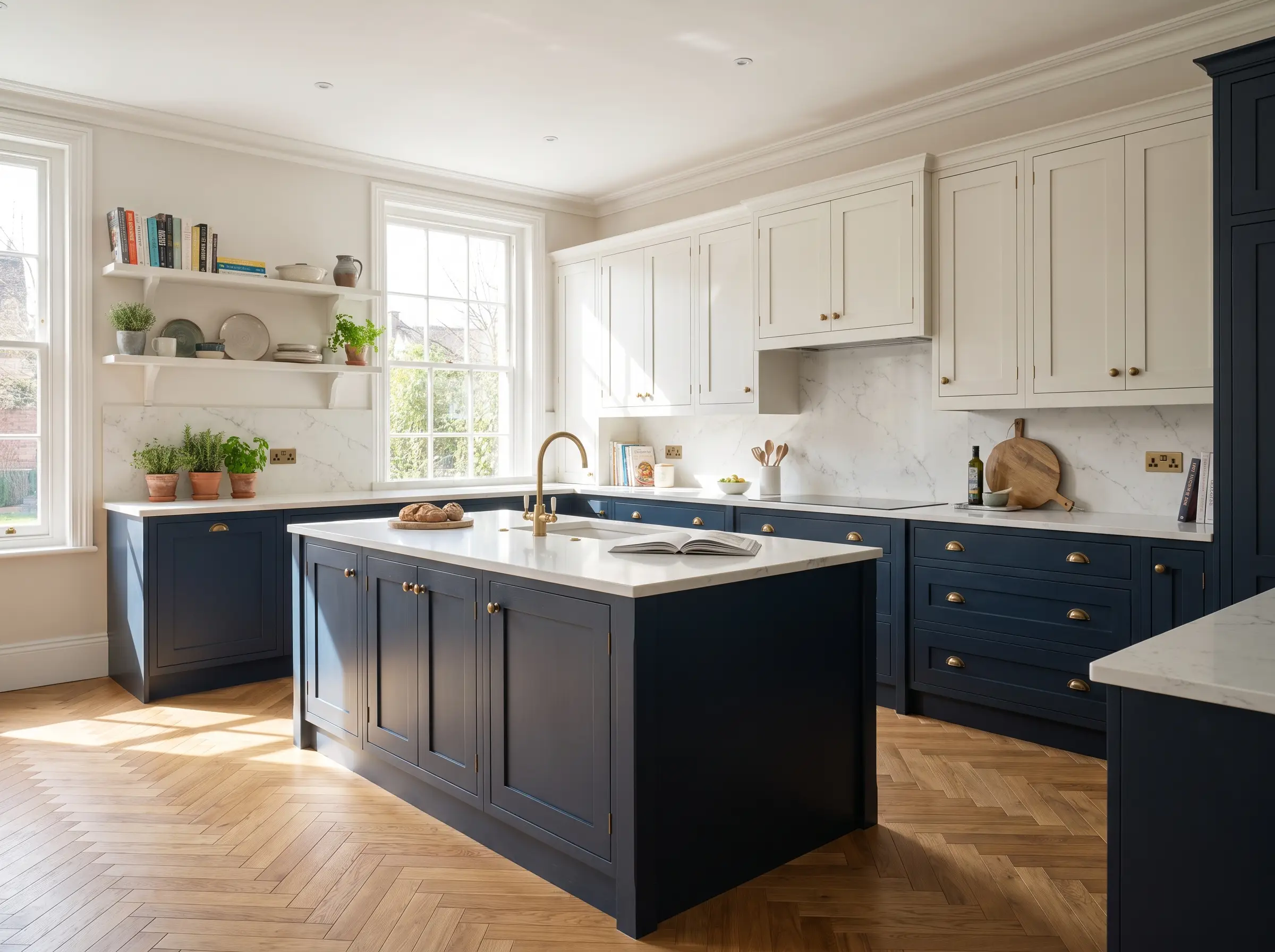 The same kitchen after a full Dimension Abbas Builders renovation